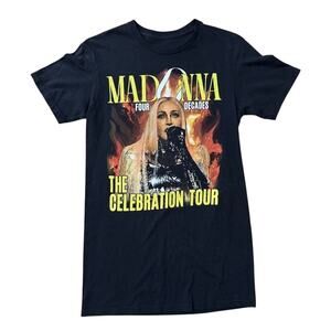 Madonna Celebration Four Decades Tour 2024 black shirt Size Small long